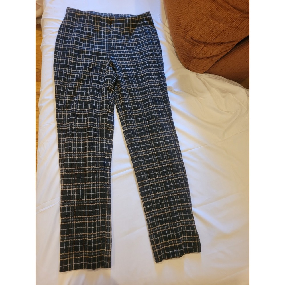 J. Jill Ponte pants women's Black Tweed-look Stretchy Not Stiff Slim-leg, Size S